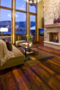 Distressed Pine Flooring - Living Room