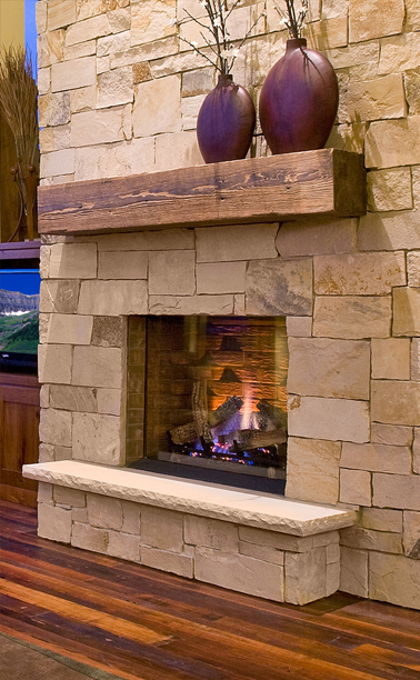Authentic Distressed Heart pine Mantel